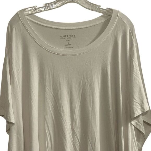 Torrid Women's Plus Size 6 (6X) White Knit T-Shirt Short Sleeve Casual Top - Picture 5 of 8